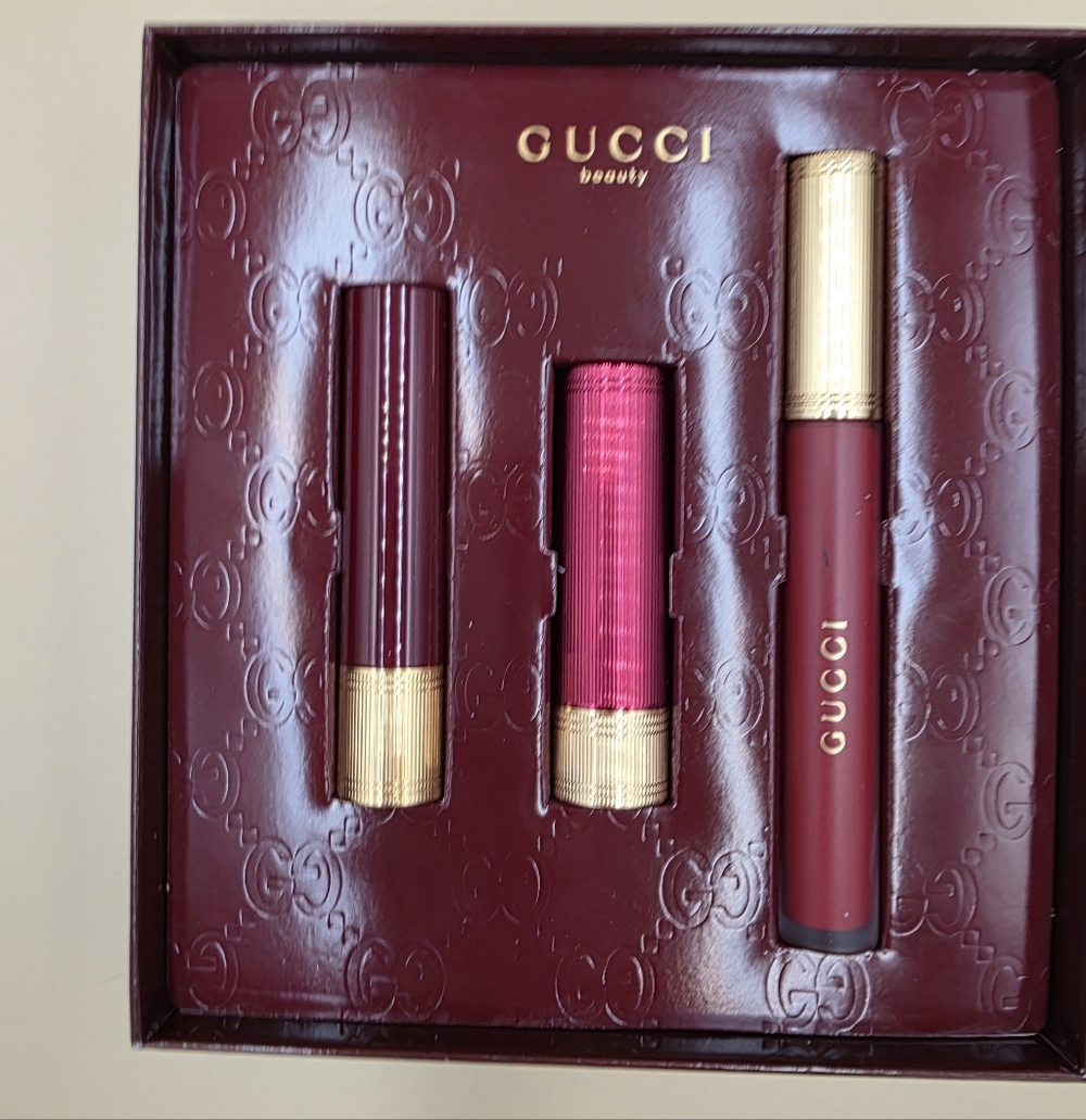 509 Gucci Rosso Ancora lipstick trio gift set